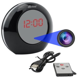 Full HD Table Clock Home Security Spy Camera Hidden Audio/Video Recording