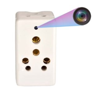 WiFi Spy Socket Plug Hidden 3 Pin Multi Plug Camera Inbuilt 32GB SD Card Audio and Video Recording Live Feed (Work Only Power Switch)
