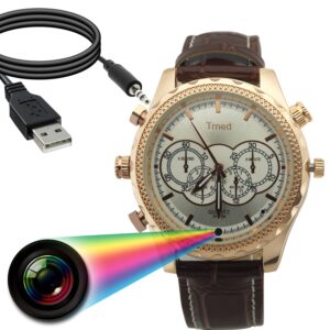 SPY Wrist Watch Camera Audio/Video Recording 720P While Recording no Light Flashes Leather Wrist Watch Camera Inbuilt 16gb Memory for Indoor and Outdoor use - Ladies
